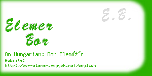 elemer bor business card